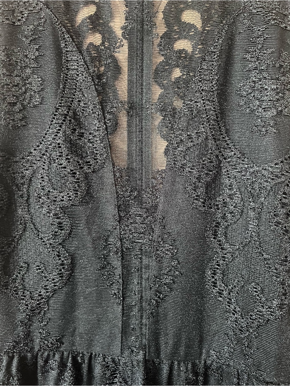 For Love & Lemons Black Lace Fit-and-Flare Mini Dress - Picture 3 of 3
